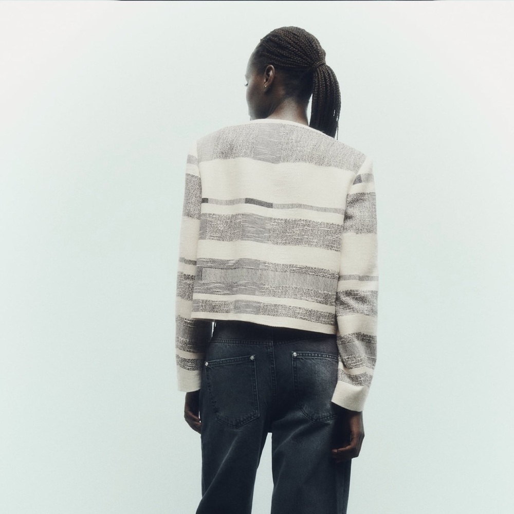 Structured striped jacket - Picture 3 of 4